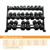 390kg hex dumbbell with rack